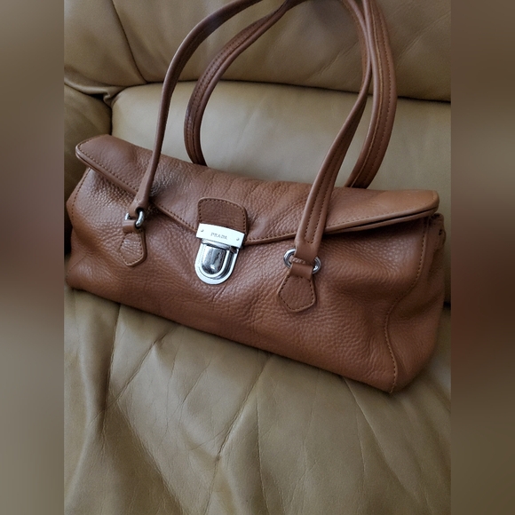 PRADA camel color barrel purse Used $1590 - Picture 1 of 10